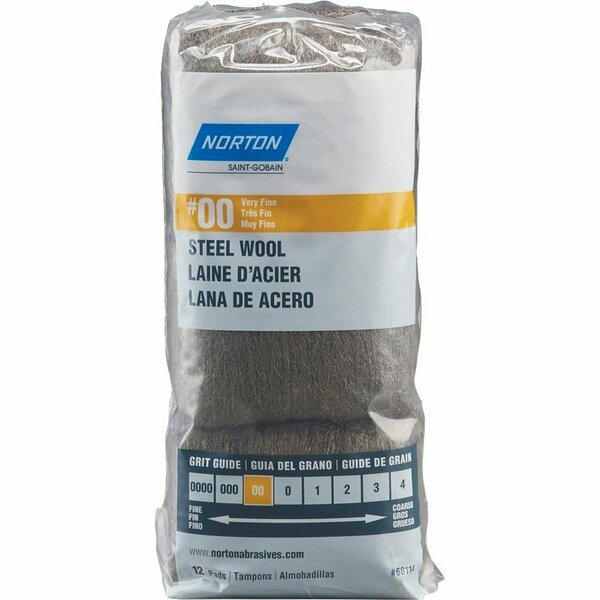 Norton Clipper Norton Steel Wool 00 Very Fine, 12PK 68114